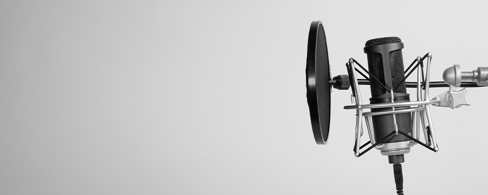 microphone on stark white background